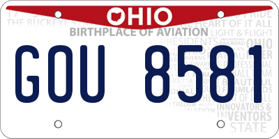 OH license plate GOU8581