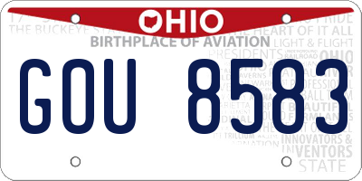 OH license plate GOU8583