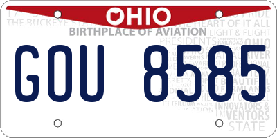 OH license plate GOU8585