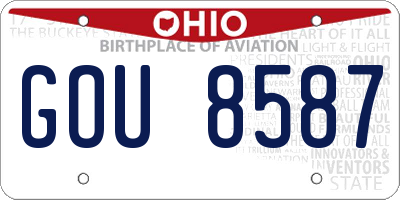 OH license plate GOU8587