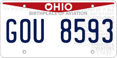 OH license plate GOU8593