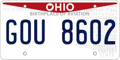 OH license plate GOU8602