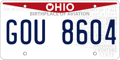 OH license plate GOU8604
