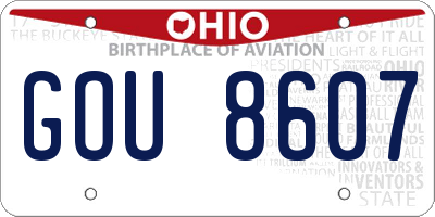 OH license plate GOU8607