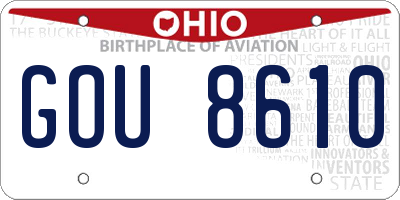 OH license plate GOU8610
