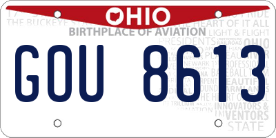 OH license plate GOU8613