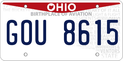 OH license plate GOU8615