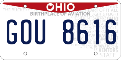 OH license plate GOU8616