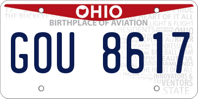 OH license plate GOU8617