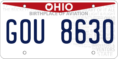 OH license plate GOU8630
