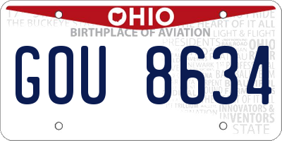 OH license plate GOU8634