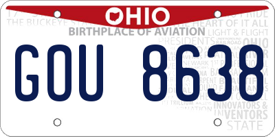 OH license plate GOU8638