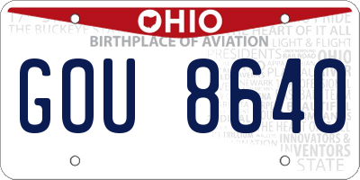 OH license plate GOU8640