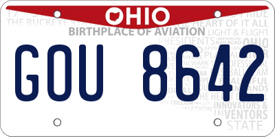 OH license plate GOU8642