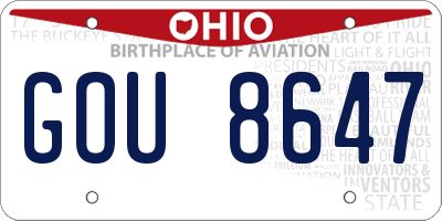 OH license plate GOU8647