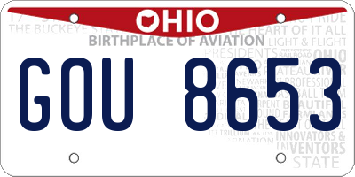 OH license plate GOU8653