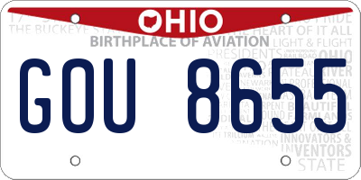 OH license plate GOU8655