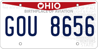 OH license plate GOU8656