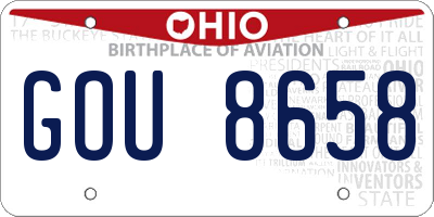 OH license plate GOU8658