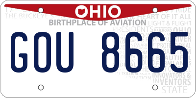 OH license plate GOU8665