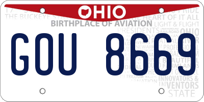 OH license plate GOU8669