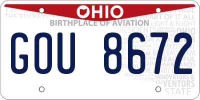 OH license plate GOU8672