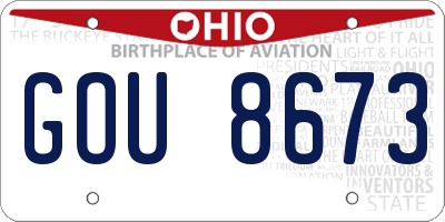 OH license plate GOU8673