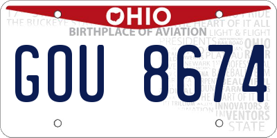 OH license plate GOU8674