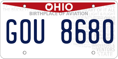 OH license plate GOU8680