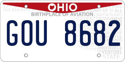 OH license plate GOU8682