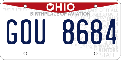OH license plate GOU8684