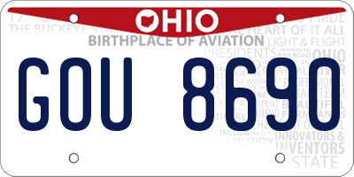 OH license plate GOU8690