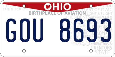 OH license plate GOU8693