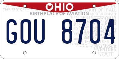 OH license plate GOU8704