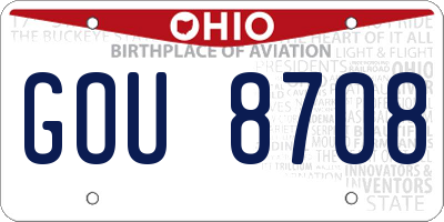 OH license plate GOU8708