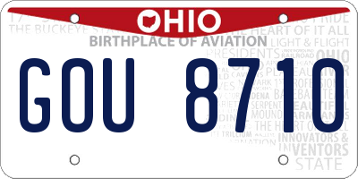 OH license plate GOU8710