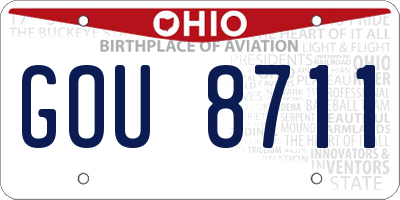 OH license plate GOU8711