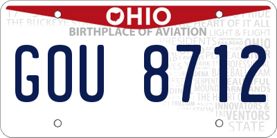 OH license plate GOU8712