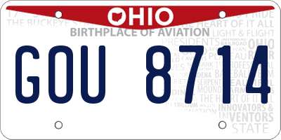 OH license plate GOU8714