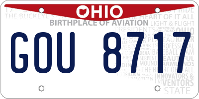 OH license plate GOU8717