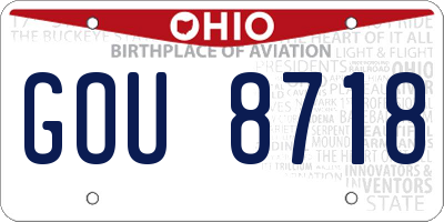 OH license plate GOU8718