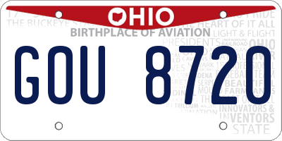 OH license plate GOU8720