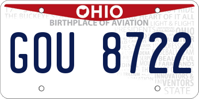 OH license plate GOU8722