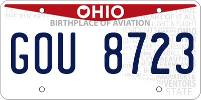 OH license plate GOU8723