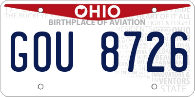 OH license plate GOU8726