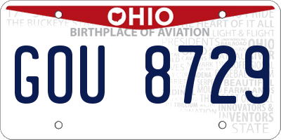 OH license plate GOU8729