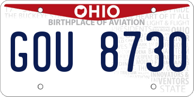 OH license plate GOU8730