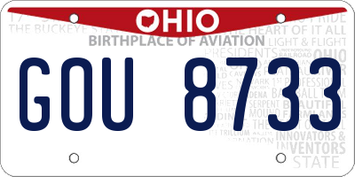 OH license plate GOU8733