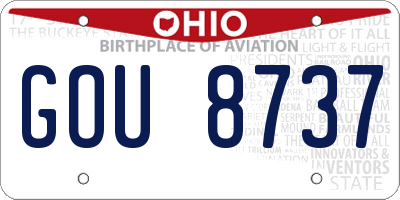 OH license plate GOU8737