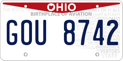 OH license plate GOU8742